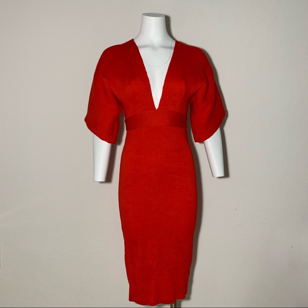 Orange Corduroy Kimono Topshop Dress